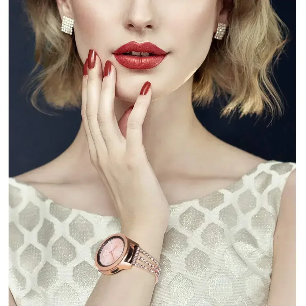 22mm Women Diamond Bracelet Band For Amazfit Bip 6/5 Unity/Pace/Cheetah Pro Strap For Amazfit Stratos/GTR 4 3 2 47mm Wrist Belt