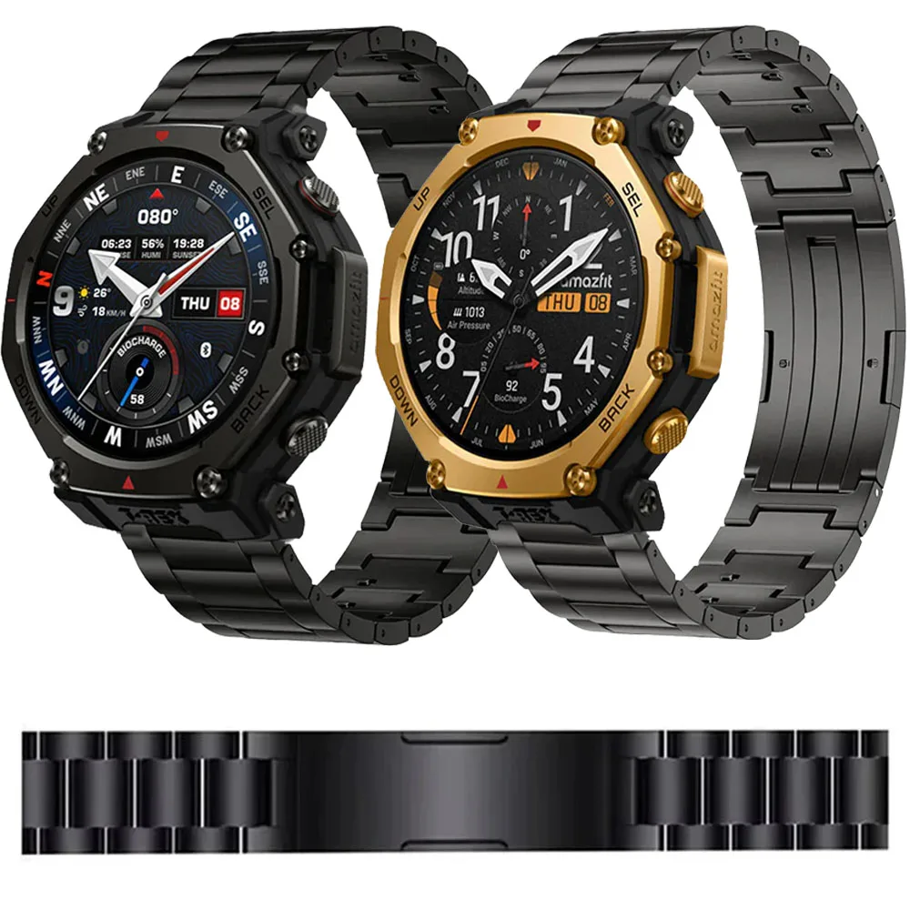 

Металлический ремешок из титанового сплава 20/22 мм для Amazfit T-Rex3 Pro 48/44 мм/Helio/Balance 2/Active Max, браслет для Huawei Watch GT6/5/4 46 мм