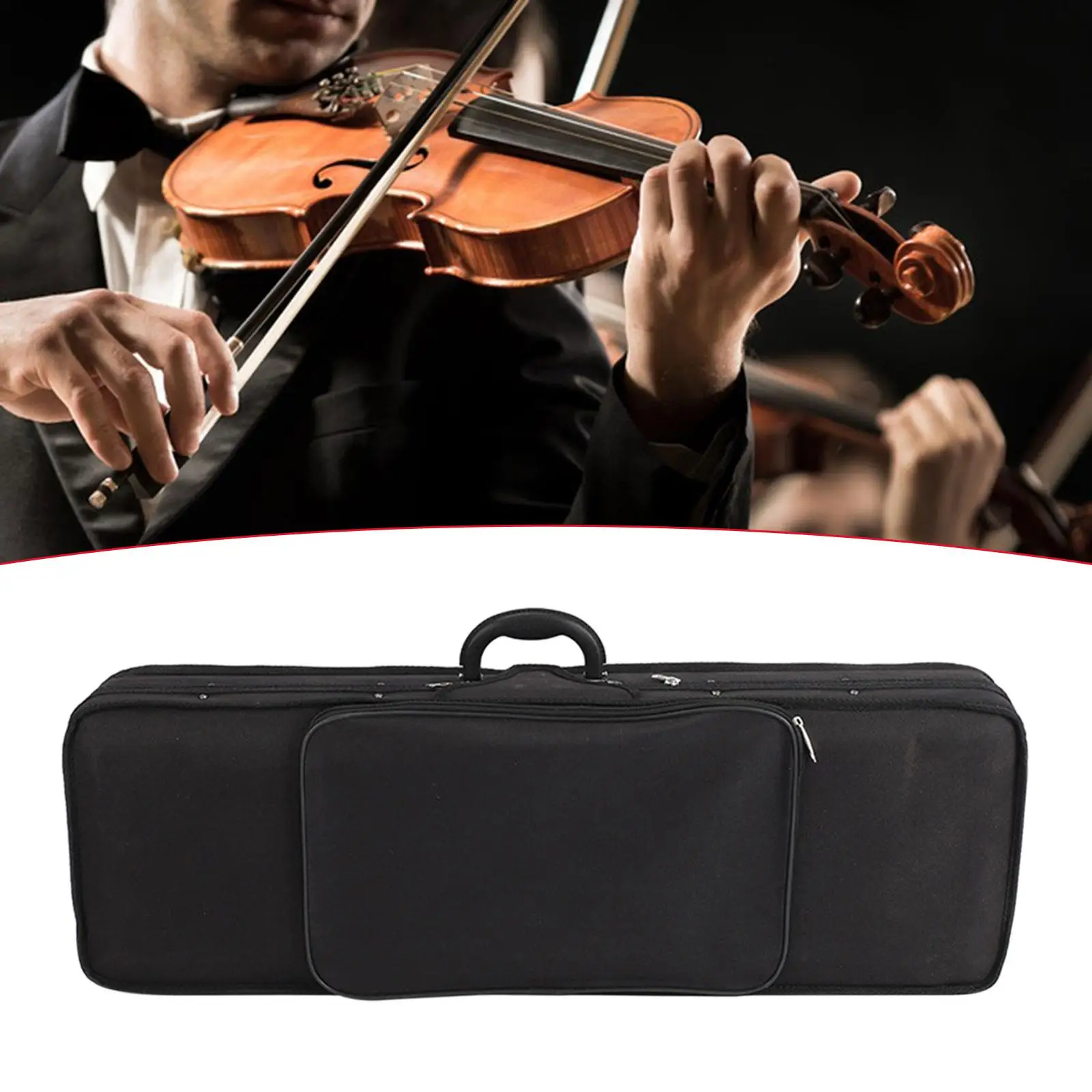 Violin Case Shock Absorption Oxford Cloth with Backpack Straps Carrying Bag