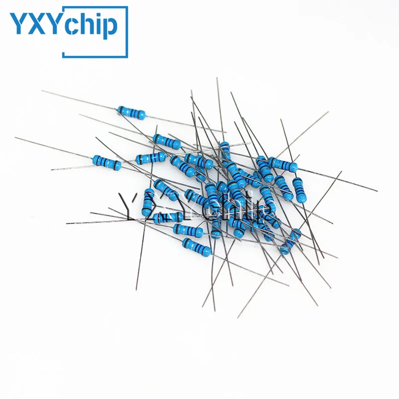 50pcs 1/2W Metal Film Resistor 3.3 3.6 3.9 33 36 39 330 360 390 R K Ohm 1% 0.5W Five-color Ring 3K3 3K6 3K9 Resistance 3R3 3R9