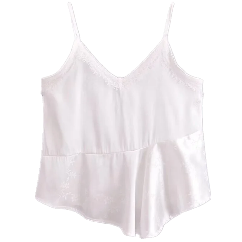 Sweet Loose Lace Embroidery Strap Vest Women's Faion Sexy New Summer Clothing ort Sle Versatile Other Material