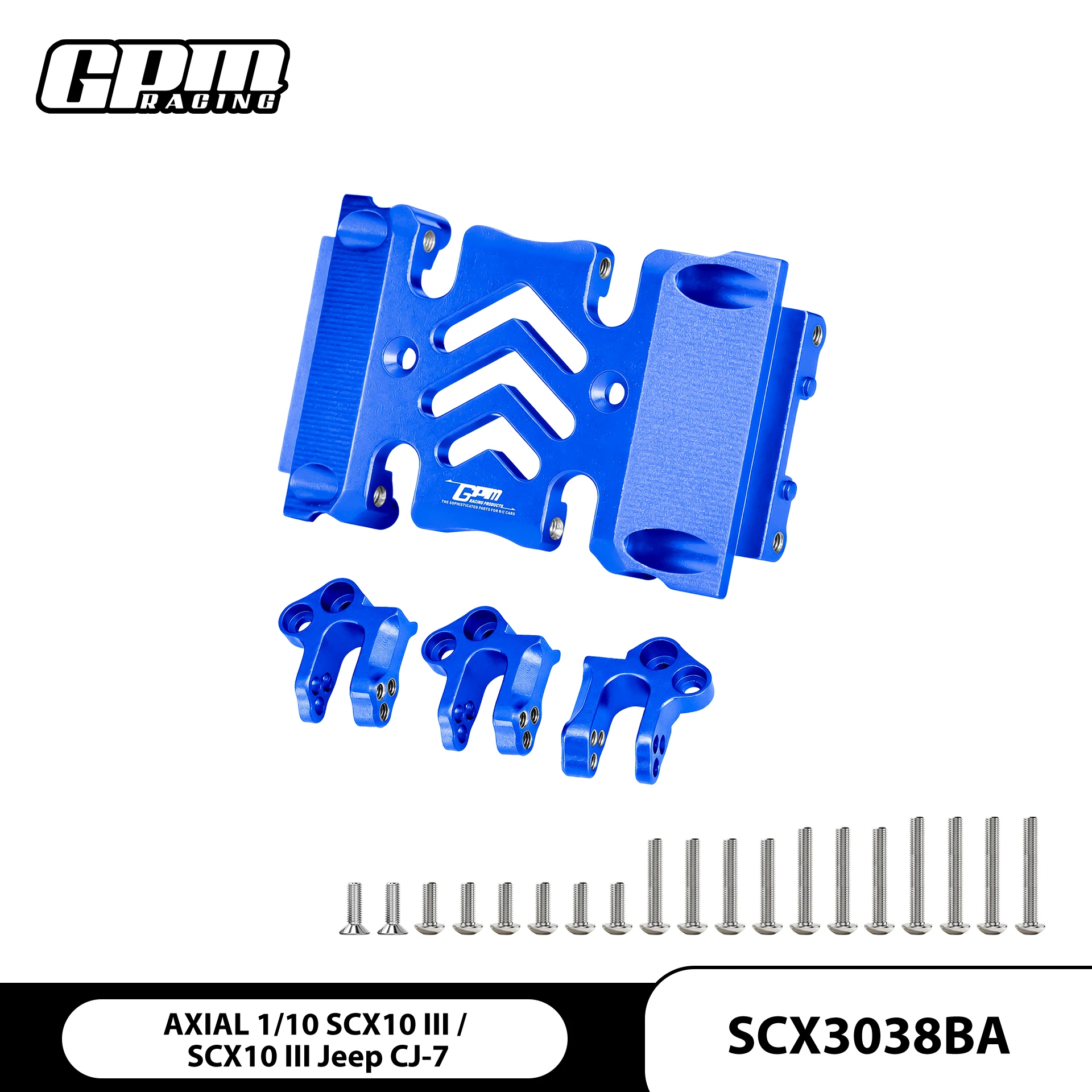 

GPM Alloy 6061 Skid Plate & Upper Link Mount AXIAL SCX10 III Jeep Wrangler CJ-7 AXI03007