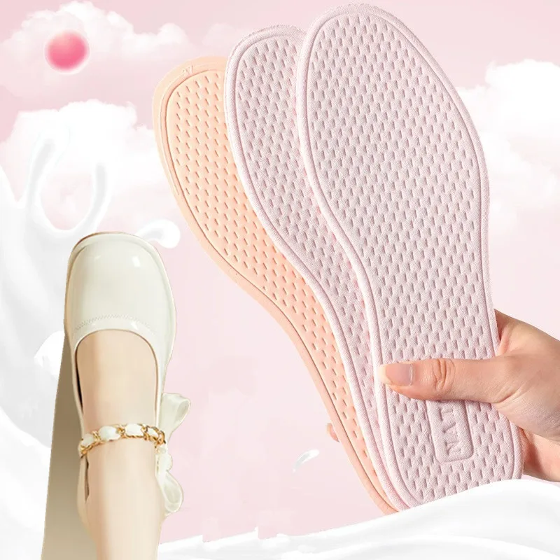 Summer Barefoot Wearable Latex Insoles Unisex Soft Comfort Anti-slip Non-stick Sweat Wicking Deodorizing Shoe Pads Inserts