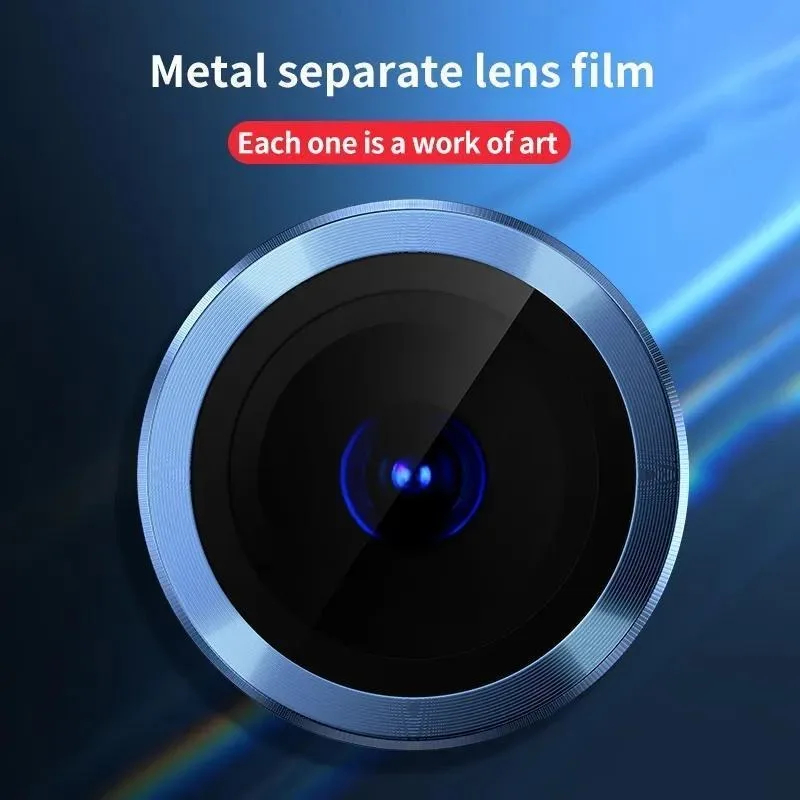 3-2Pcs Multicolor Metal Frame Camera Lens protector For iPhone 11 12 13 14 15 Pro Max 12mini 14 15 Plus Camera Tempered Glass