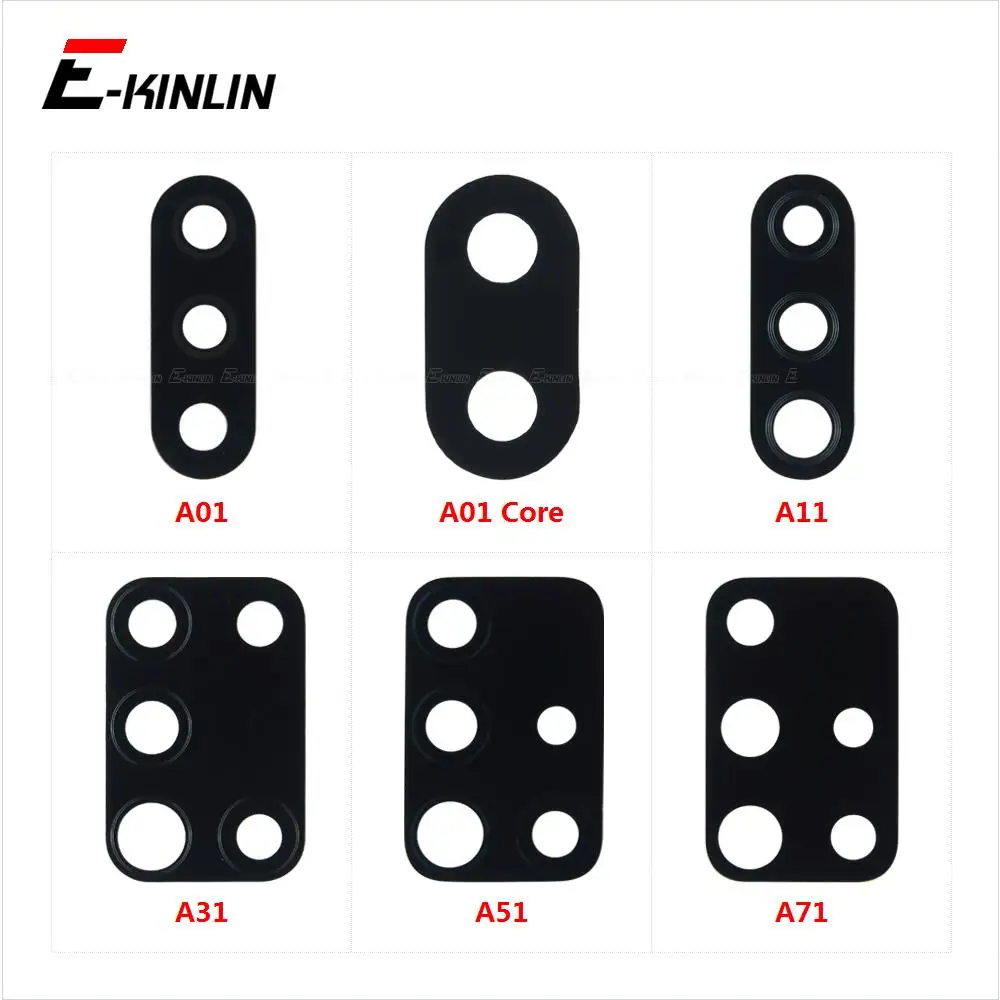 2pcs\lot Rear Back Camera Lens Glass Repair Parts With Adhesive Glue Stickers For Samsung Galaxy A01 Core A11 A31 A51 A71 5G 4G