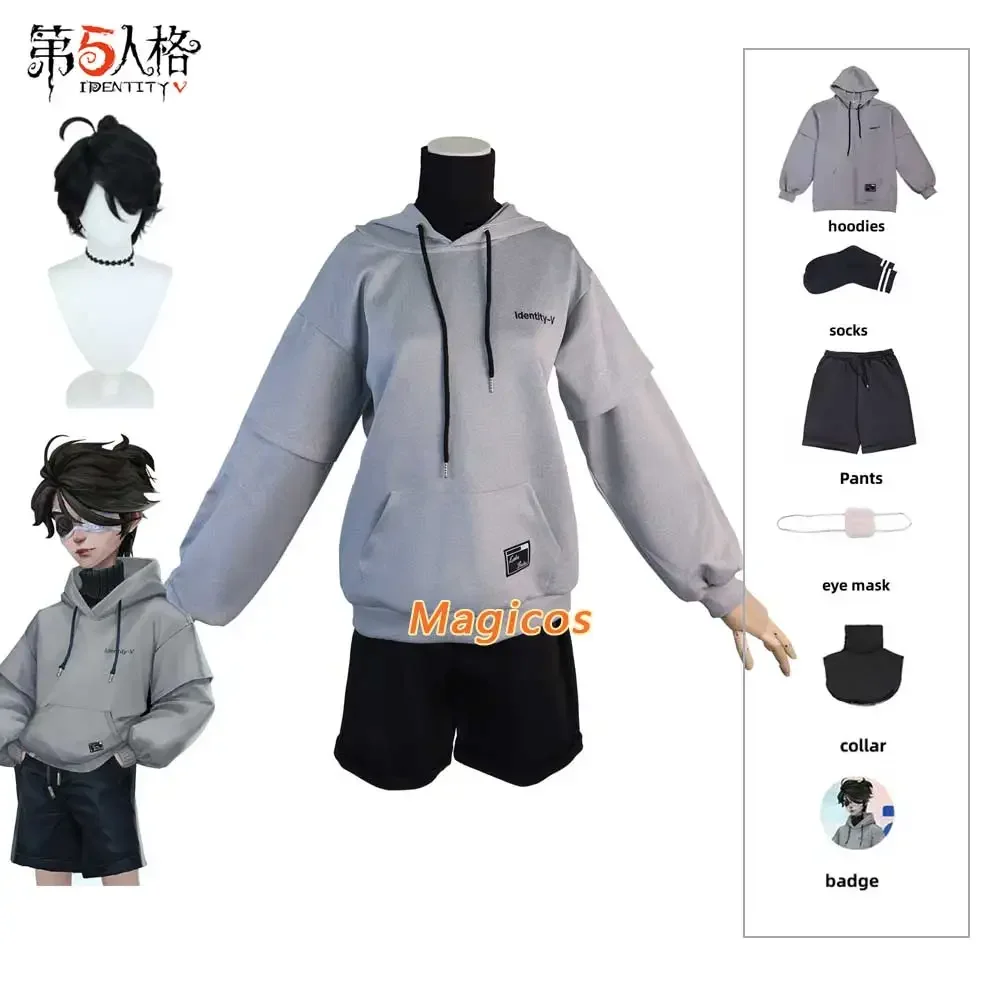 

Game Identity ⅤLuca Balsa Prisoner Cosplay Costume Wig Esports Hoodie Daily Uniforms Man Woman Halloween Carnival Party Suit