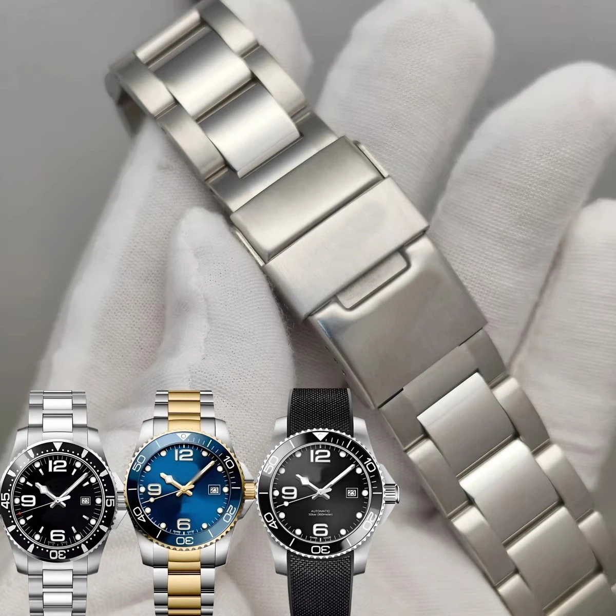 

For Longines New and Old Style Conquest Men's Replace Steel Belt L3.642.4 L3.781.4 Series Strap Arc Interface 21mm Watchbands