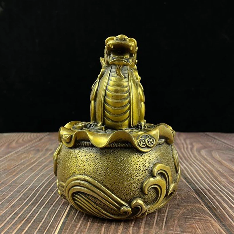 

Exquisitely Crafted Home Living Room Decoration Brass Pixiu Ruyi Treasure Basin Money Jar Ornament