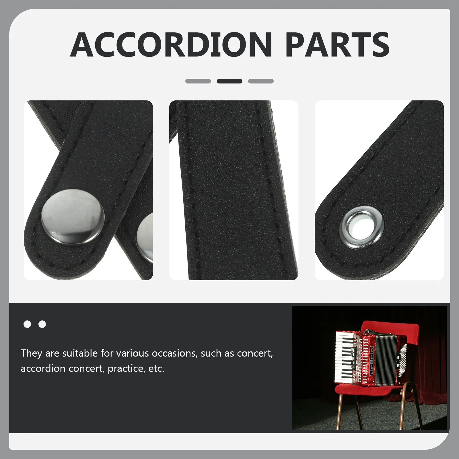 

Accordion Buckle Belt Replacement Parts Strap Lightweight Compact Easy Install Carry Store Concert Practice Accessories