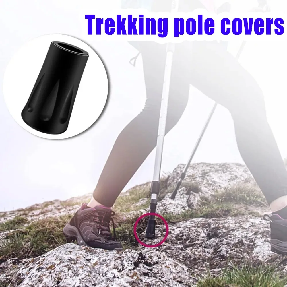 

Cylindrical Trekking Pole Covers (plastic Shock-absorbing Wear-resistant Non-slip) Tip Protectors Pole Heads Foot Protectors