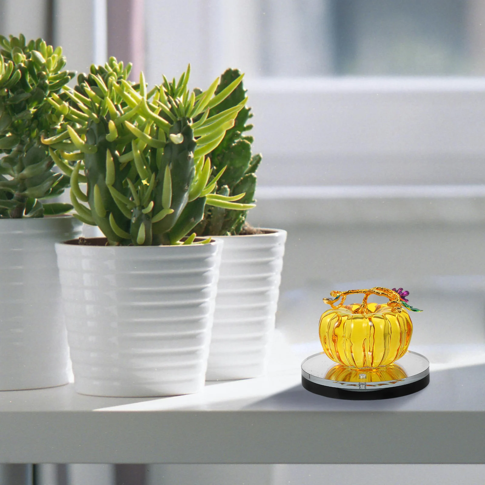 

Crystal Pumpkin Adornment Small Crystal Home Decor Fresh Color Exquisite Details Desktop Ornament Halloween Table Decor