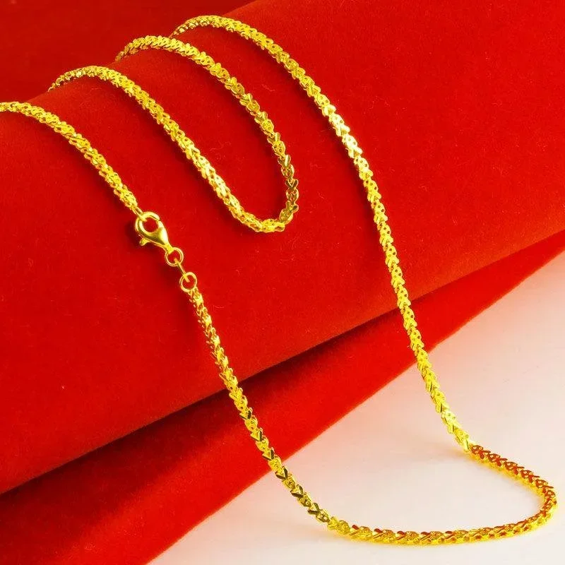 

100% Plated Real 999 Gold 18k Beauty Accessories 9999 Small 999 18k fish for Wife with Type Women's Necklace 24k Chain for Gifts