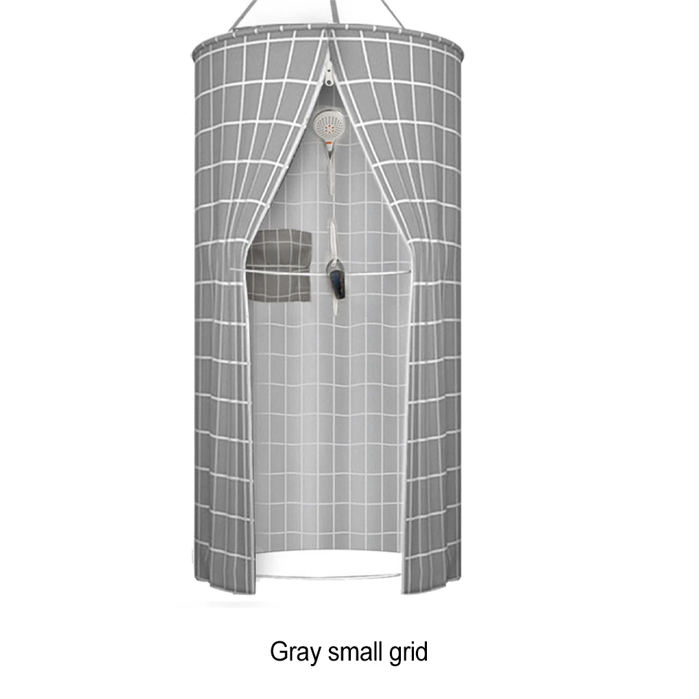 

Занавеска для душа из полиэстера с защитой от плесени, водонепроницаемая и устойчивая к плесени, для разделения сухой и влажной воды, круглая накидка для ванны, серая