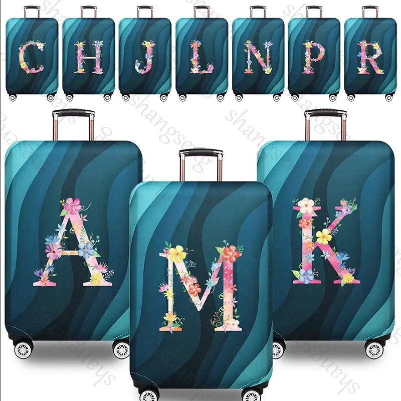 Initials Roses Bling Travel Luggage Cover Elastic Suitcase Trolley Protector Cover dust cover Suitcase Case For 18-32\