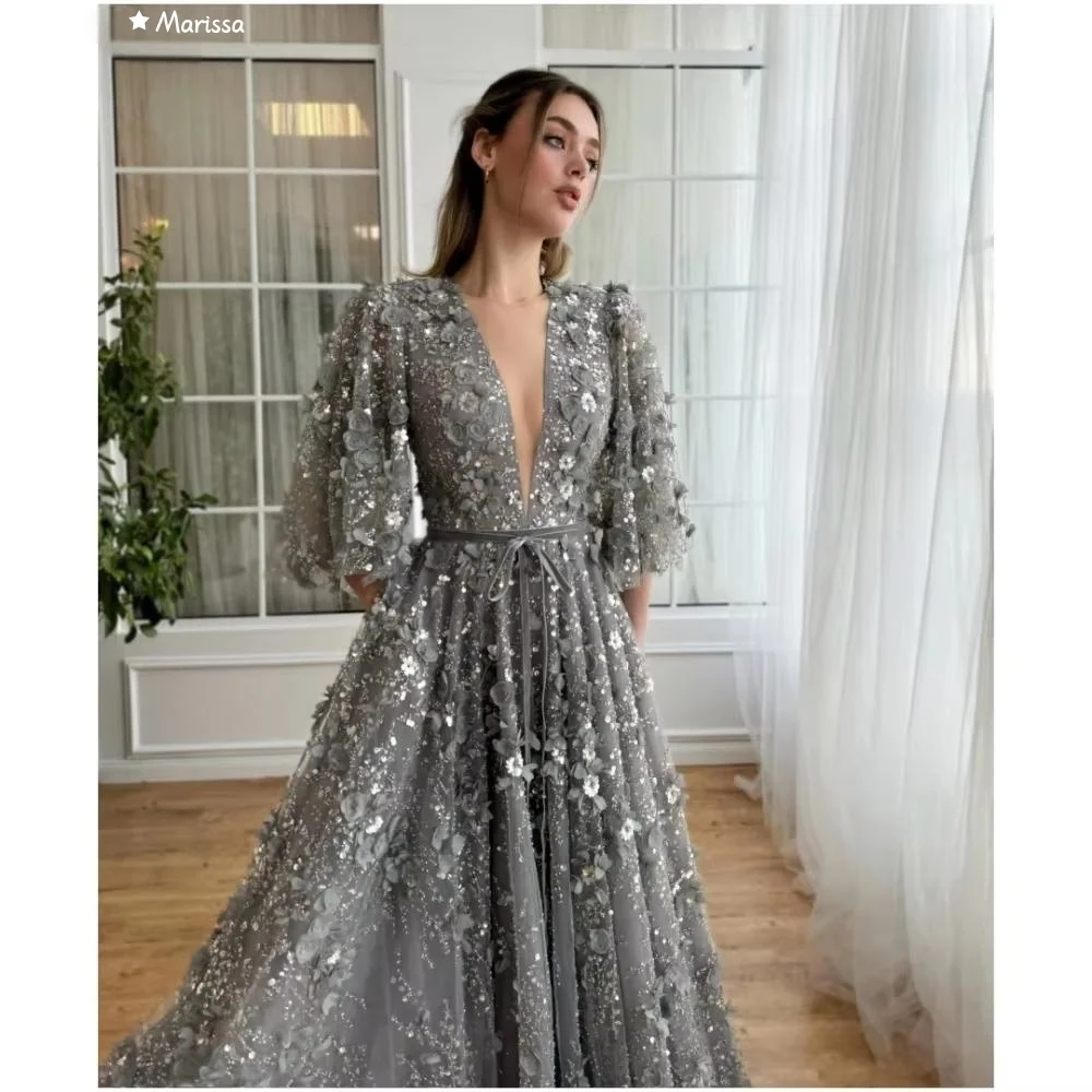 

Marissa Elegant Women's Dresses for Wedding Party Dresses for Special Occasions Line A Custom Made Shiny Applique Ball Gowns