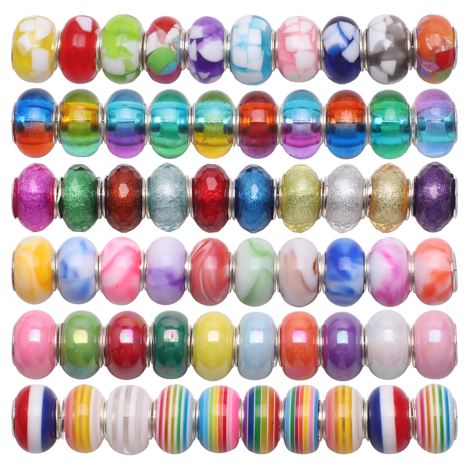 

New 20pcs High Quality Glass Crystal Multicolor Loose Macroporous Bead DIY Bracelet Jewelry Making Accessories W235 Wholesale