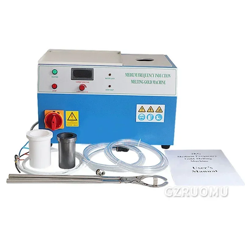 5KW Digital Heating Capacity Refining Precious Metal Silver 1450°C Gold Melting Furnace Machine Jewelry Casting Tool