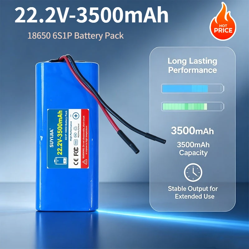 NEW 6S1P 22.2V 3500mAh Battery Rechargeable Li-ion Long Lasting Power Supply for Power Tools & Garden Equipment