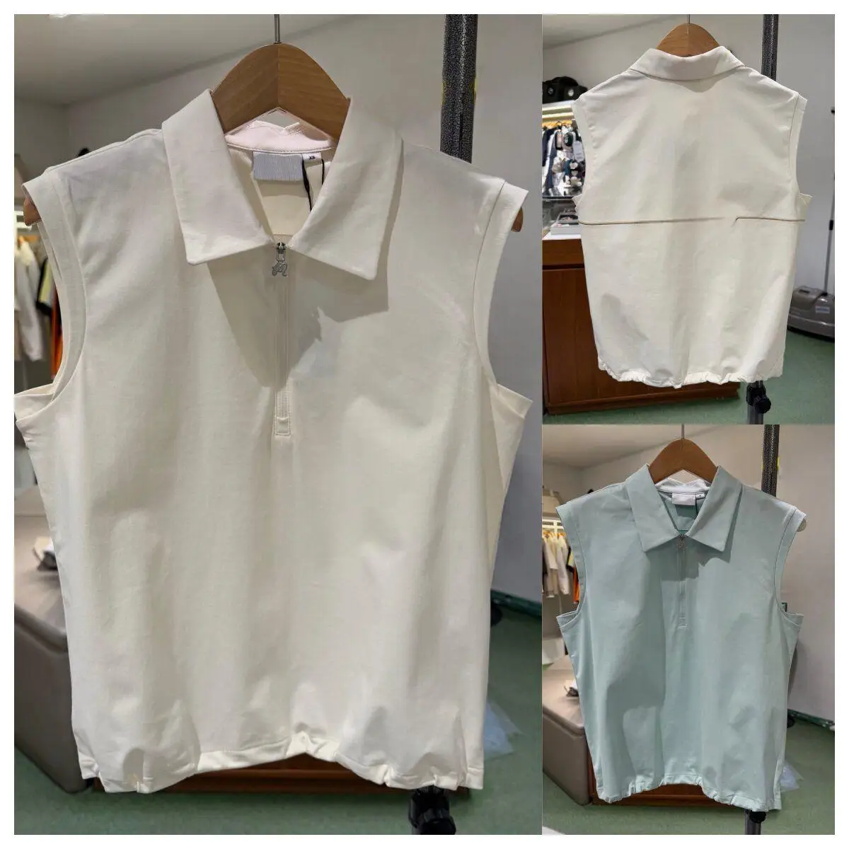 Summer Women Golf Vest Half Zip Lapel Sleeveless Top Comfortable Versatile Ladies Sports Casual Outerwear