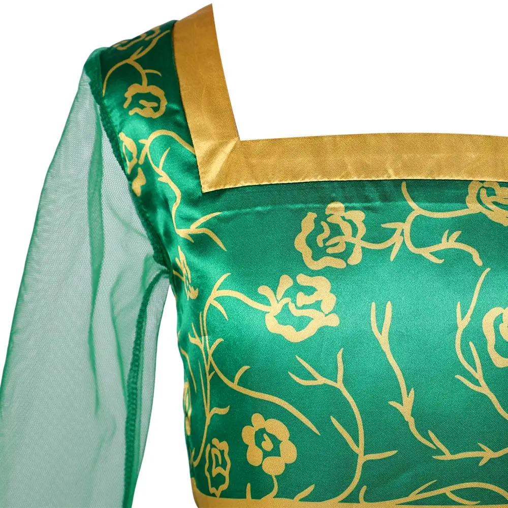 피오나 코스프레 어린이 소녀 판타지 그린 원피스 의류, 만화 몬스터 코스튬, 할로윈 크리스마스 변장 역할극 판타지아 의상