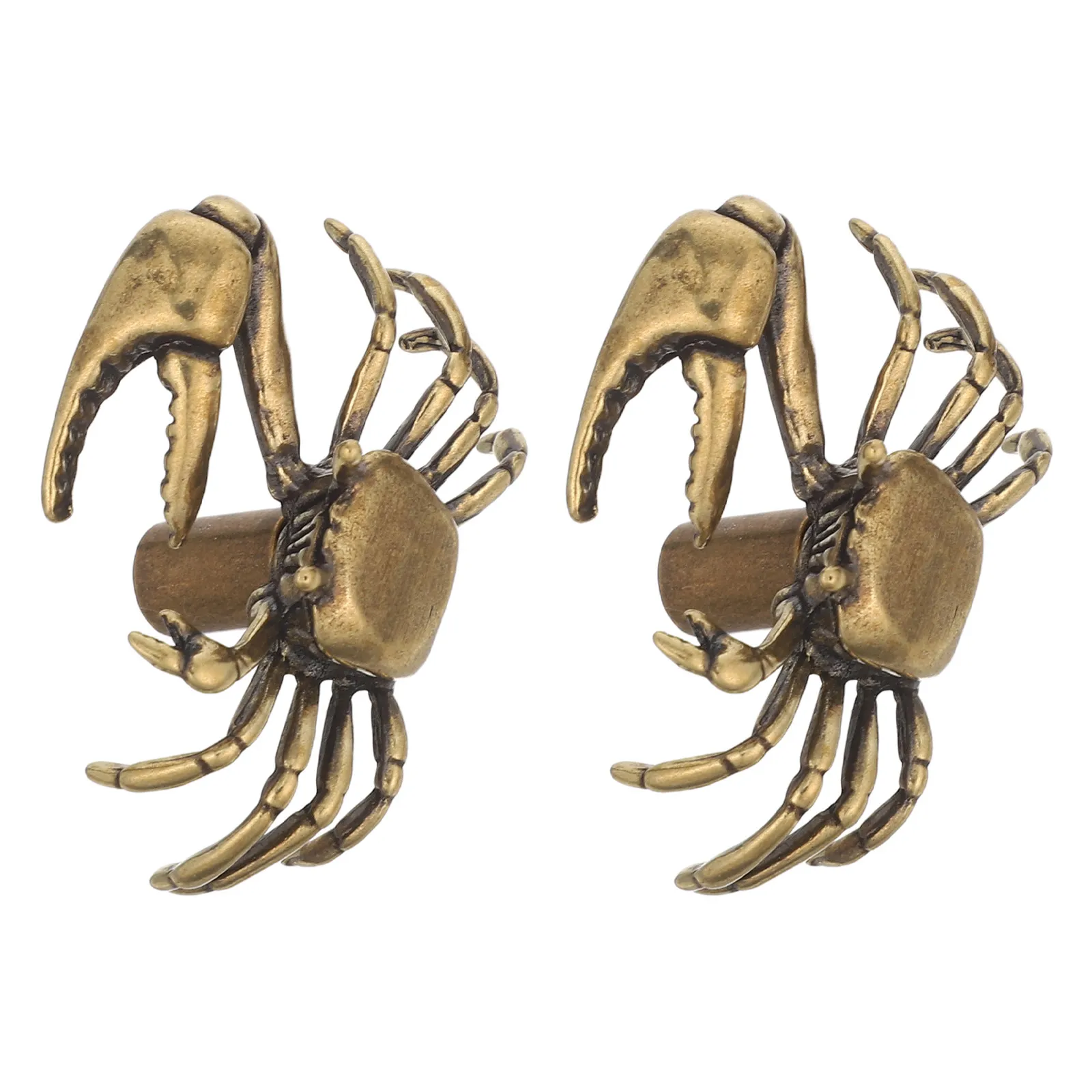 2Pcs Retro Style Door Handle Brass Crab Cabinet Knobs Large Claw Design Drawer Pulls for Kitchen Closet Dresser Hardware Vintage