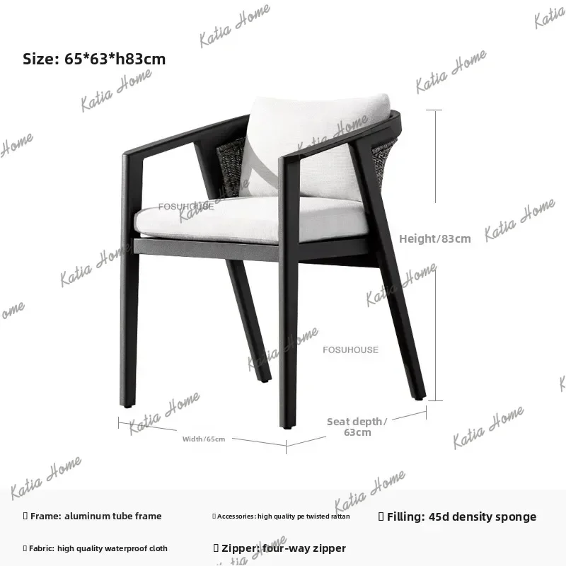 LSBalcony Leisure Beach Chair French Rattan Outdoor Chairs European Garden Furniture Home Patio Waterproof Sunscreen Camping Cha