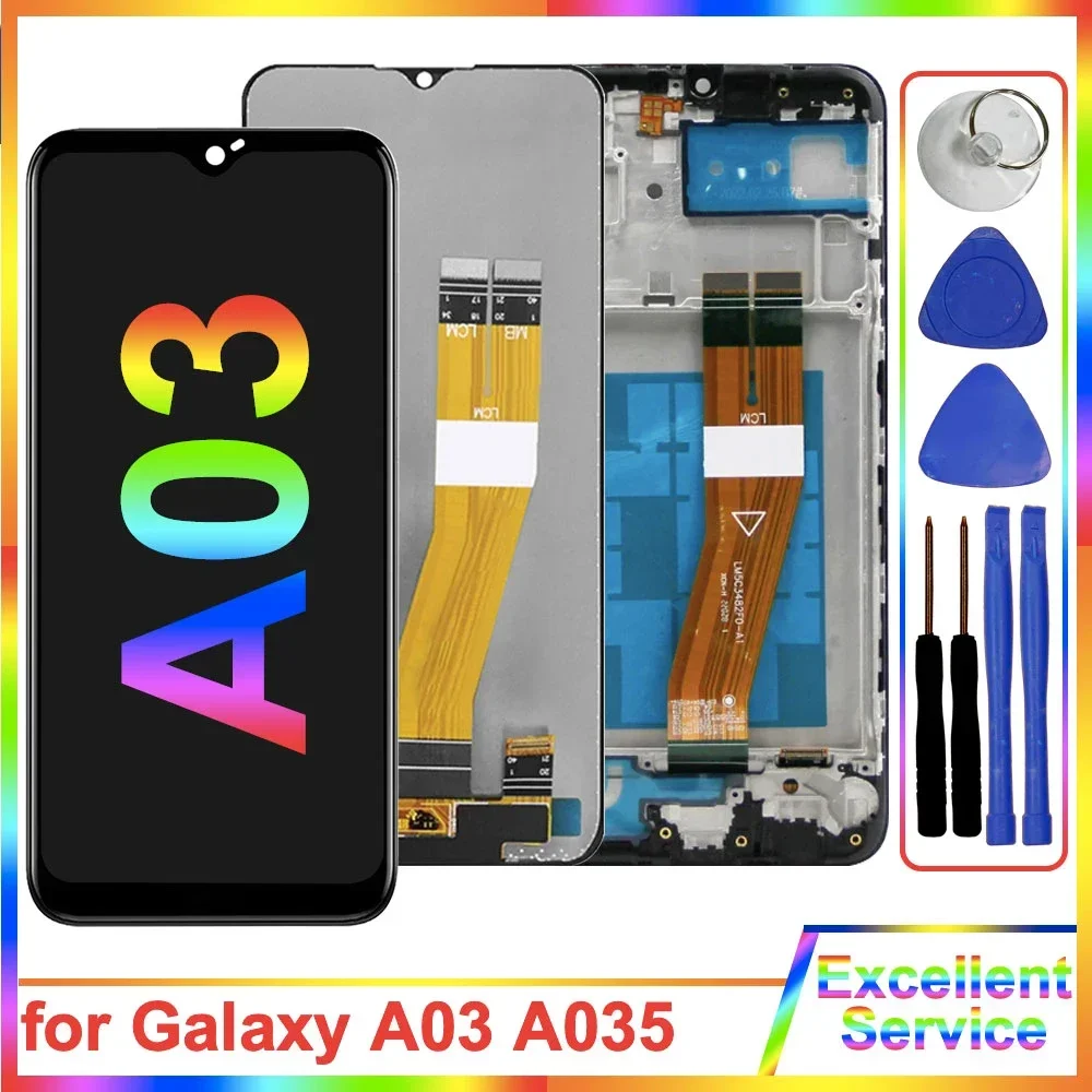 

Протестированный дисплей A03 для Samsung Galaxy A03, дисплей с сенсорным экраном в сборе для Samsang A03, дисплей A035 A035M A035F, ЖК-дисплей