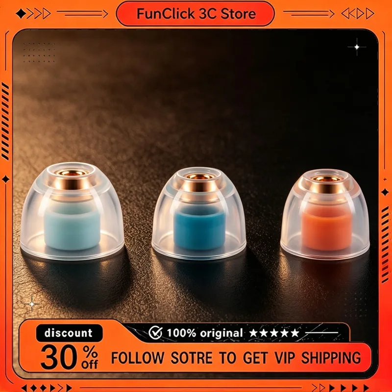SY Copper Acoustic Nozzle Silicone Ear Tips For Technics EAHAZ100 Soft Comfort 3 Sizes Noise Isolating Replacement Eartips HiFi