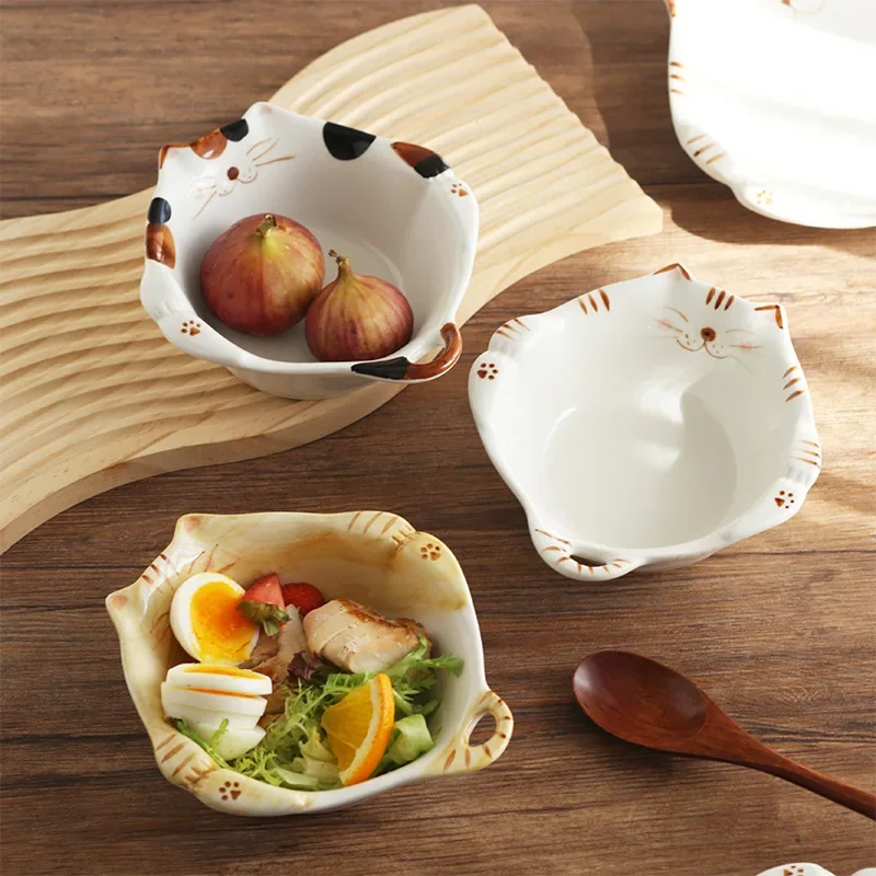 Cartoon Cat Ceramic Bowl Plate - Home Cooking For Cats 리뷰 및 가격