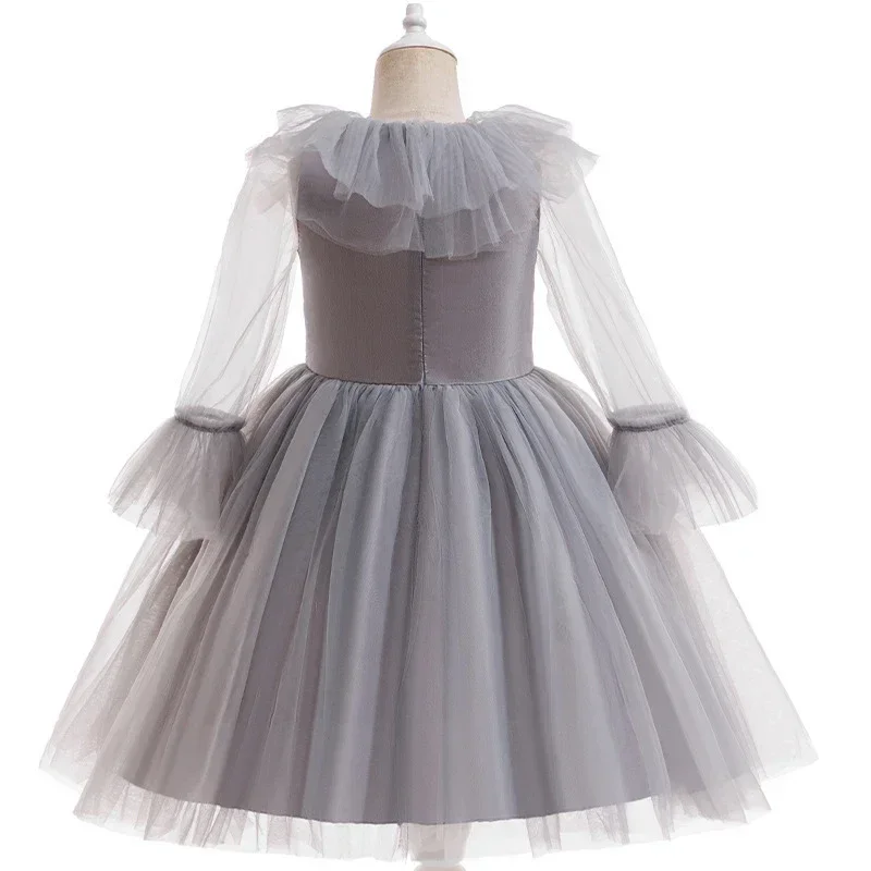 Mädchen Halloween Clown Tutu-Kleid Kinder Cosplay Kostüm mit passenden Handschuhen und Haaraccessoires für Karneval, Themenparty, Bühnenshow – Detail 12