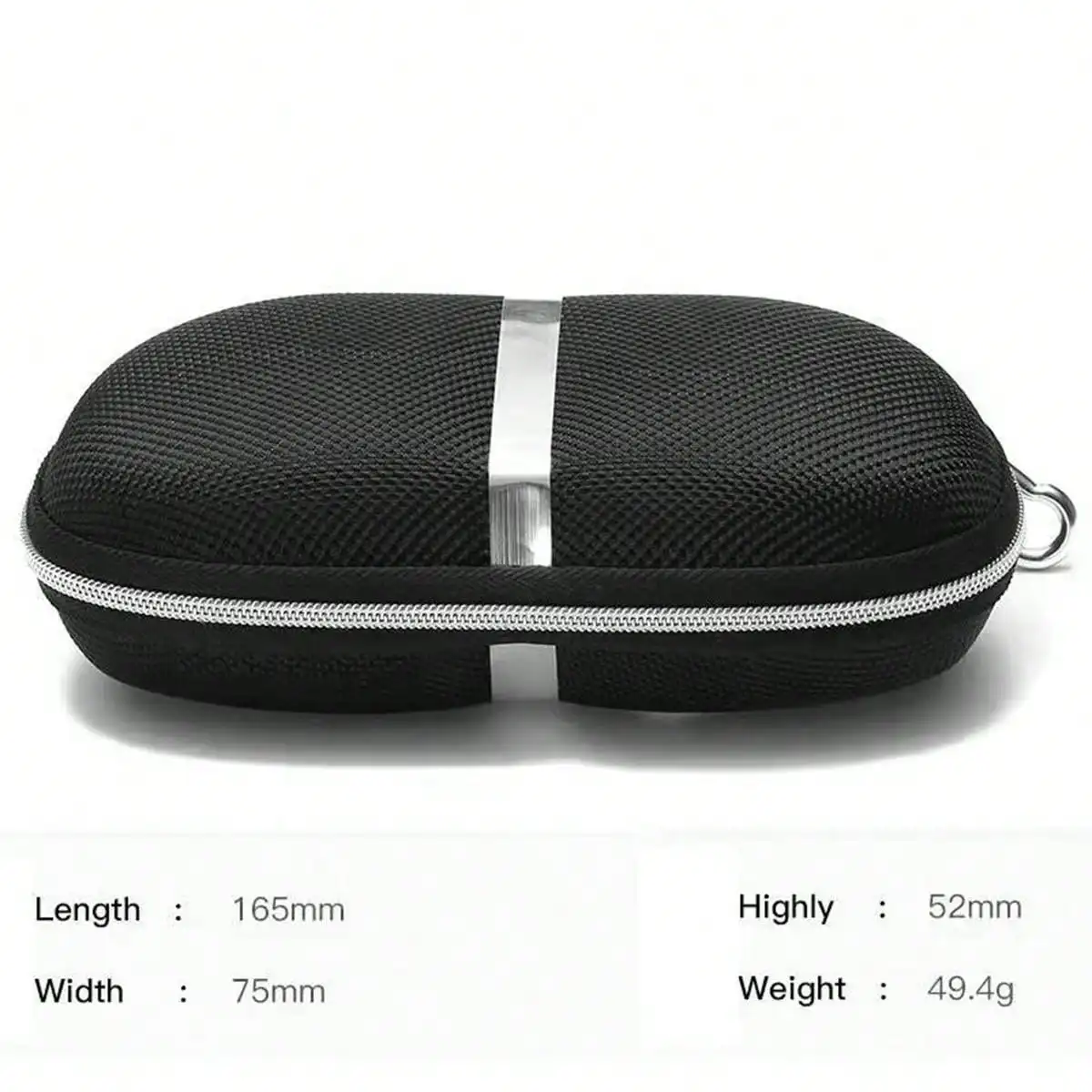 1pc New Glasses Box Fashion Zipper Box With Aluminum Hook Sunglasses Box Flat Mirror Sunglasses For Glasses Box.