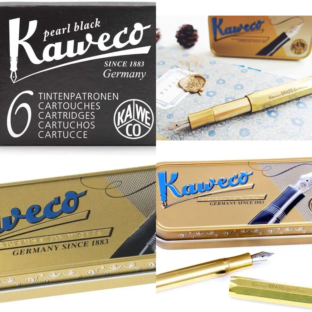 

Brass AL Sport Fountain Pen with Fine Nib and 6 Black Ink Cartridges Gift Pack