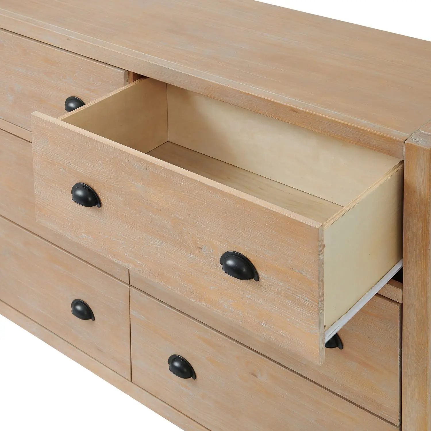 Arden Wood Double Dresser, Móveis Light Driftwood, 56x18x36 Polegadas
