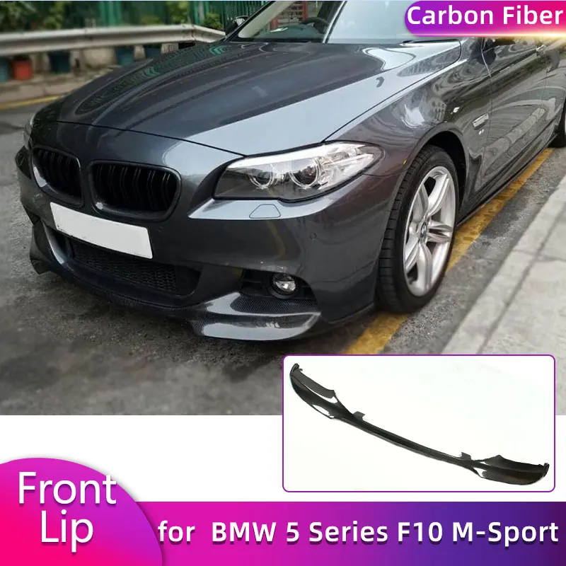 Carbon Fiber Front Bumber Lip Spoiler for BMW 5 Series F10 Sedan M-Sport 2011-2016 Car Racing Front Lip Chin Apron Body Kits