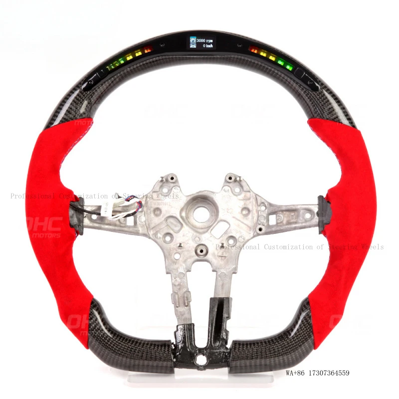 Suitable for BMW M3 F30 F80 M2 M4 smart LED carbon fiber car steering wheel modified with titanium disc