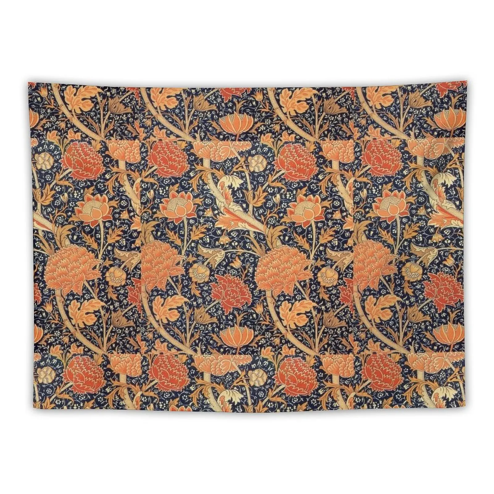 

William Morris Cray Blue and Orange Tapestry Cute Room Decor Decor For Bedroom Wall Decoration Room Decor Aesthetic Tapestry