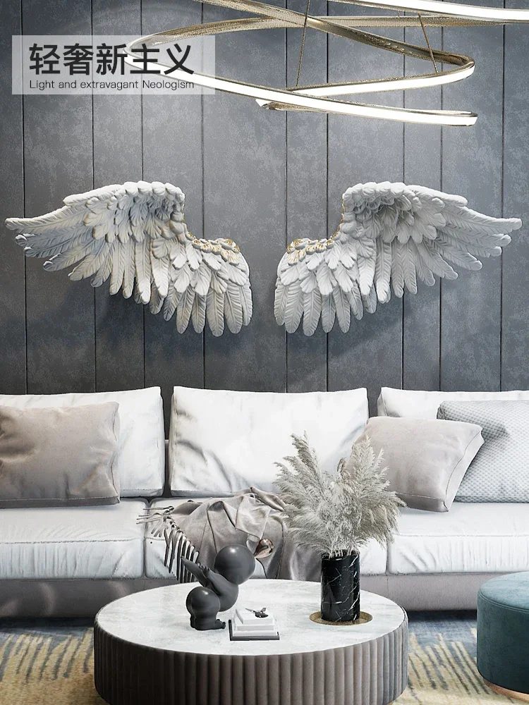 Nordic Style Home Decor Wings 3D Stereoscopic Wall Decoration Living Room TV Background Bedroom Bedside 3D Tridimensional Pendan