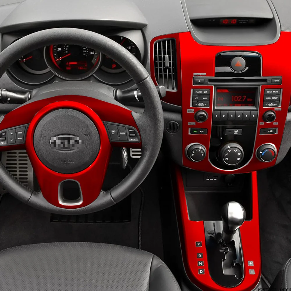 For KIA Forte 2009-2016 Interior Central Control Panel Door Handle 3D/5D Carbon Fiber Stickers Decals Car styling Accessorie