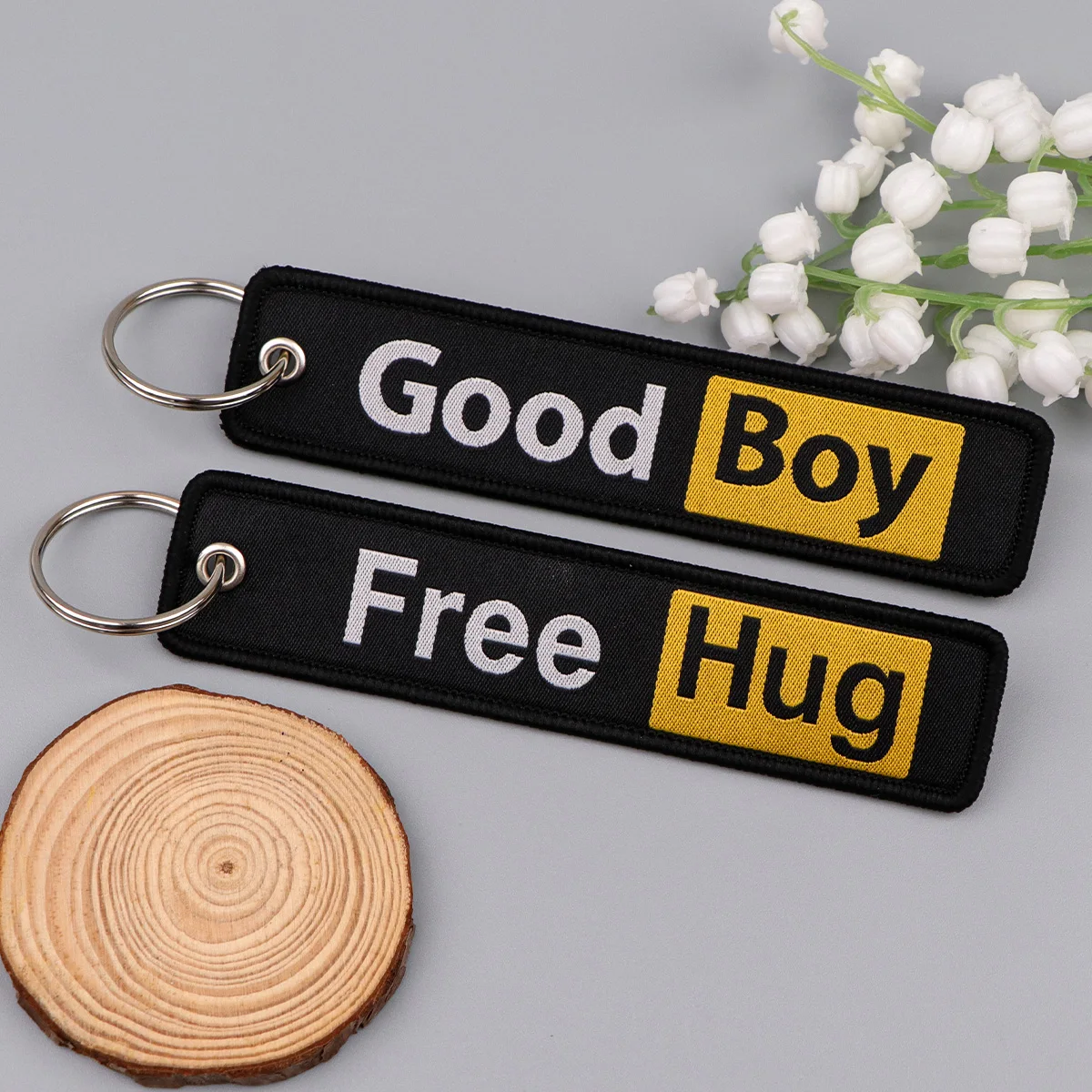 Funny Quotes Series Embroidery Key Fobs Keychain