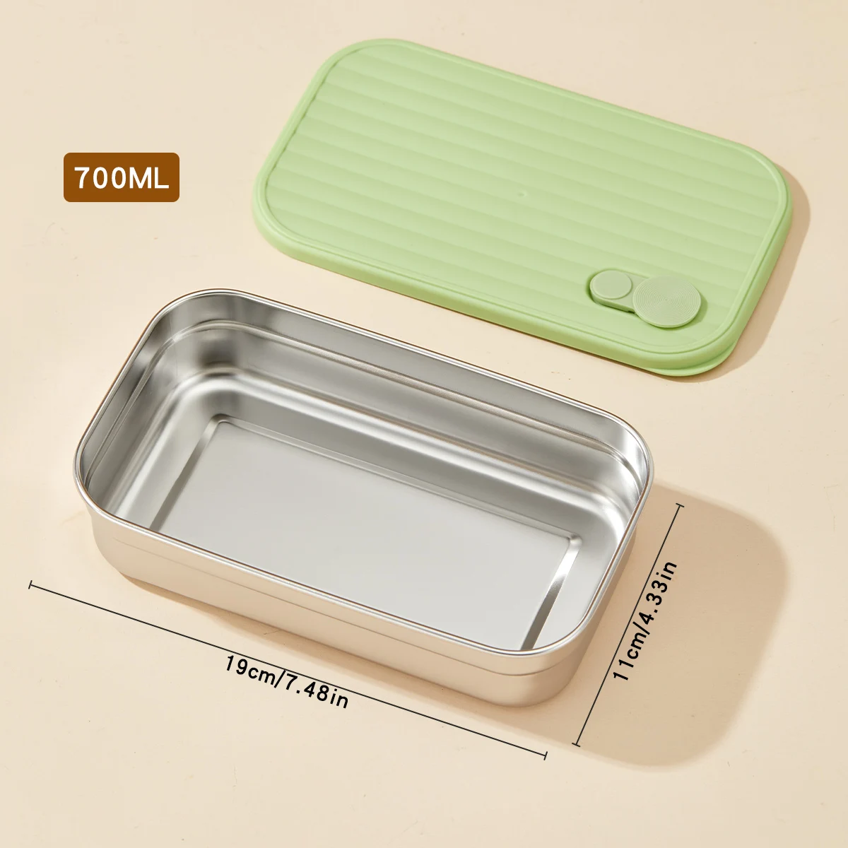 WORTHBUY Lunchbox aus Edelstahl 304, mit Deckel, tragbarer Obstsalat-Lebensmittelbehälter, stapelbar, auslaufsicher, Bento-Box für Studenten