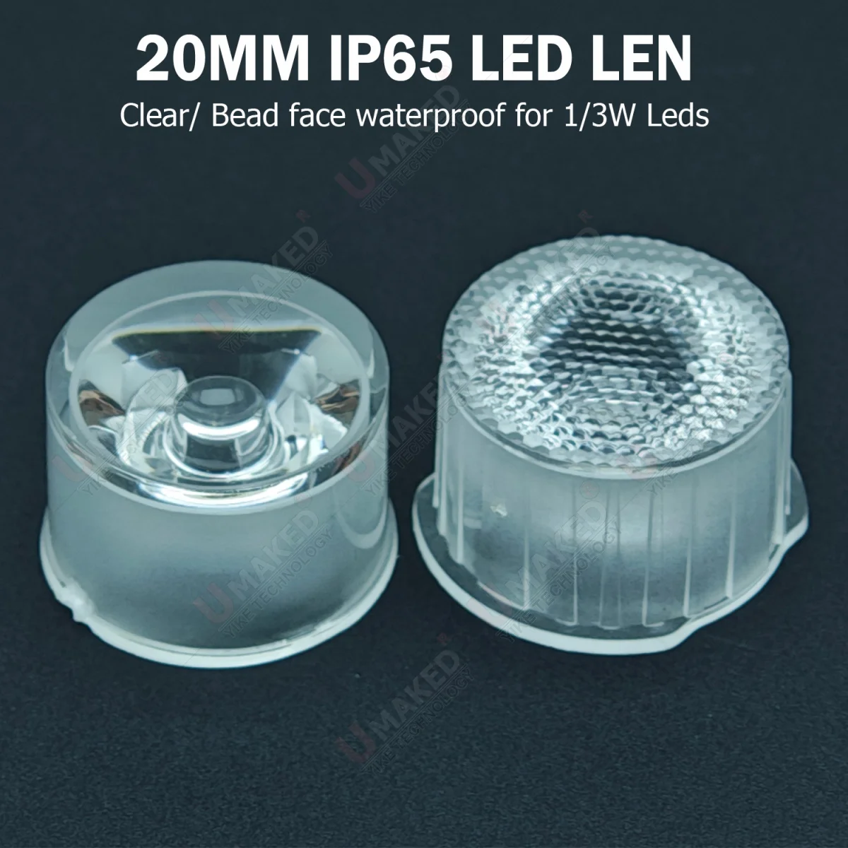 

20mm waterproof led lense for 1/3W high power led bead,15 30 45 60 90 120 Angle Optical lense for led Aquarium blub Spotlights