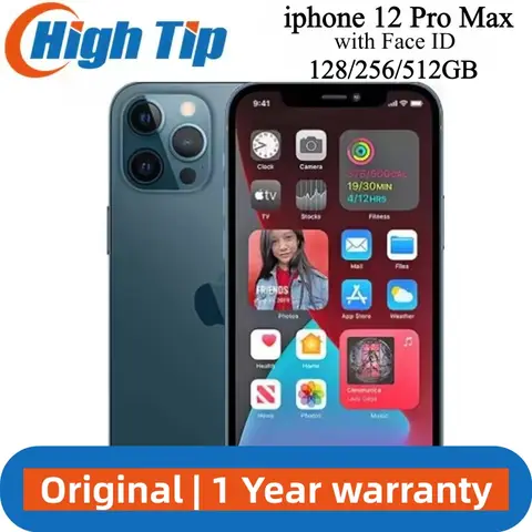 Original Apple iPhone 12 Pro Max 256GB/128GB ROM With Face ID 6.7" OLED Screen A14 Bionic Chip 12MP Camera Unlocked Moble phone