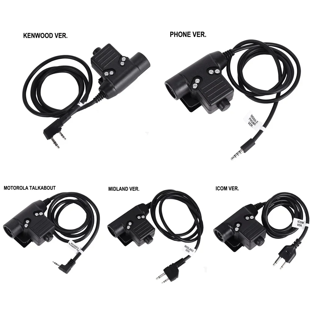 

Tactical Headset U94 PTT Plug For Icom Kenwood Midland Motorola Walkie Talkie Baofeng UV-82 Radio Hunting Airsoft Accessories