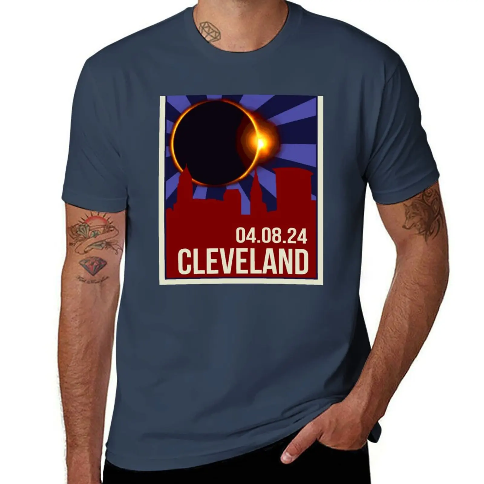 

Cleveland Total Solar Eclipse 04-08-24 T-Shirt custom shirt man clothes anime t shirts mens white t shirts