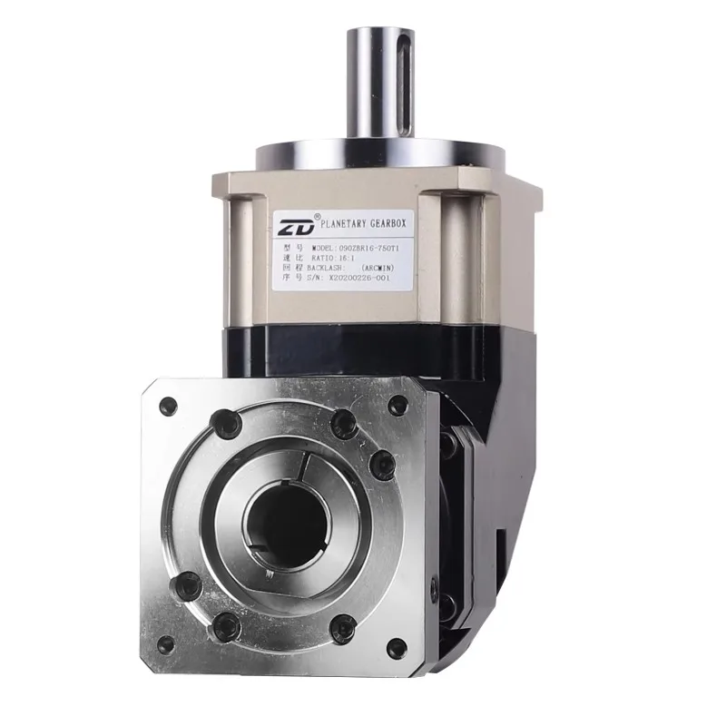 Round Flange Right Angle Spur Gea Helical Gear Low Backlash Planetary Gearbox Speed Reducers for Servo Motor ZDWE 80
