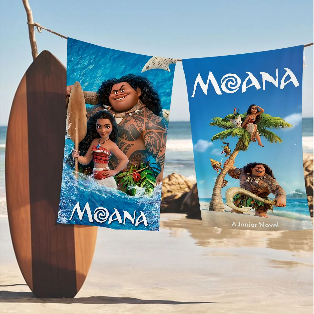 

Cartoon Movie M-Moana Anime Beach Towel Colorful Bath Towels For Girl Microfiber Quick Dry Custom Sand Free Beach Yoga Spa