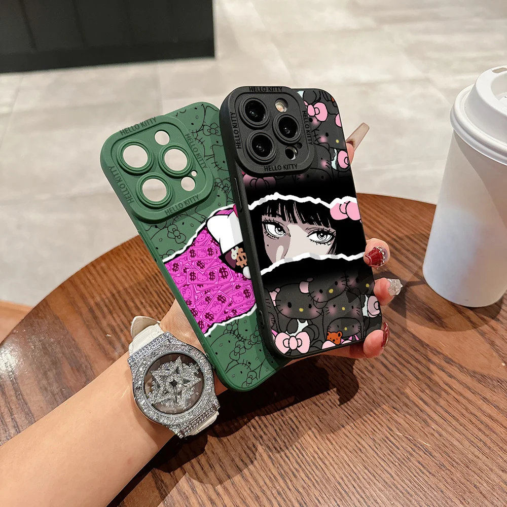 Sanrioes Hellos Kittys Dollar Pupil Full Screen Phone Case For iPhone 16 15 14 13 12 11 X XR Xs SE2 SE 8 7 Plus Pro Max Mini image 4
