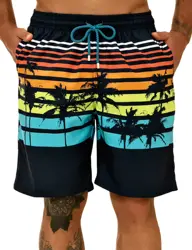 Pantaloncini da bagno con bandiera americana pantaloncini da spiaggia da uomo pantaloncini da surf traspiranti da ragazzo costume da bagno corto ad asciugatura rapida costume da bagno estivo a righe