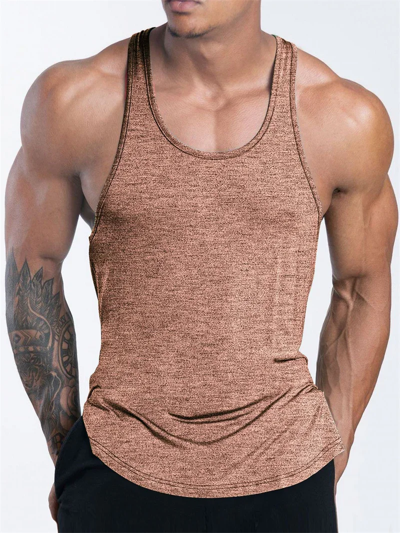 Summer men's sports and fitness vest, summer gym training top, running basketball quick drying comfortable breathable loose vest image 6