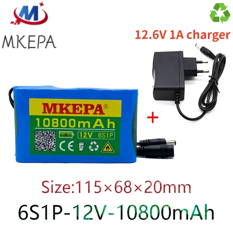 100% original 12V battery pack 10.8Ah 18650 Rechargeable Lithium Ion battery pack capacity DC 12V 10800mAh CCTV Cam Monitor